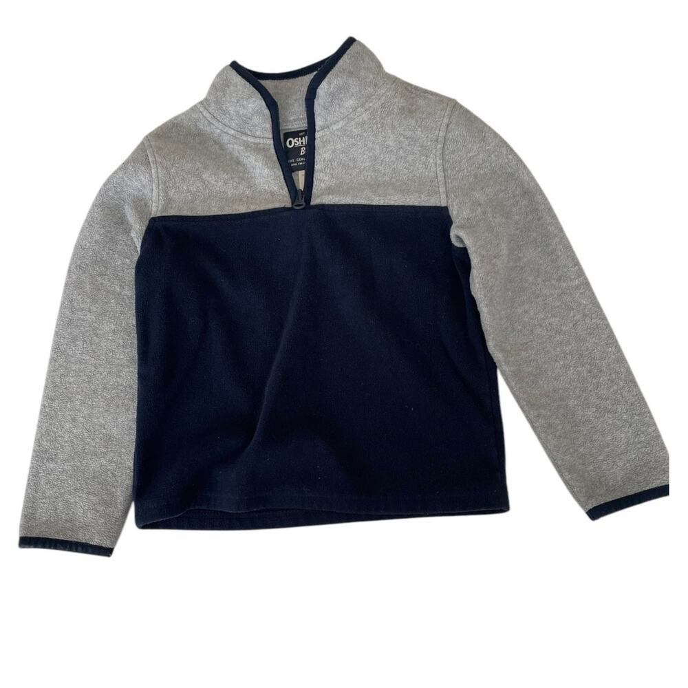 Vintage Oshkosh Toddler Sweatshirt Navy‎ Gray Block Fleece Minimalistic Fleece